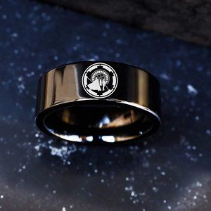 Emperor Palpatine Wedding Band, Deathstar Ring, StarWars Jewelry, StarWars Gift